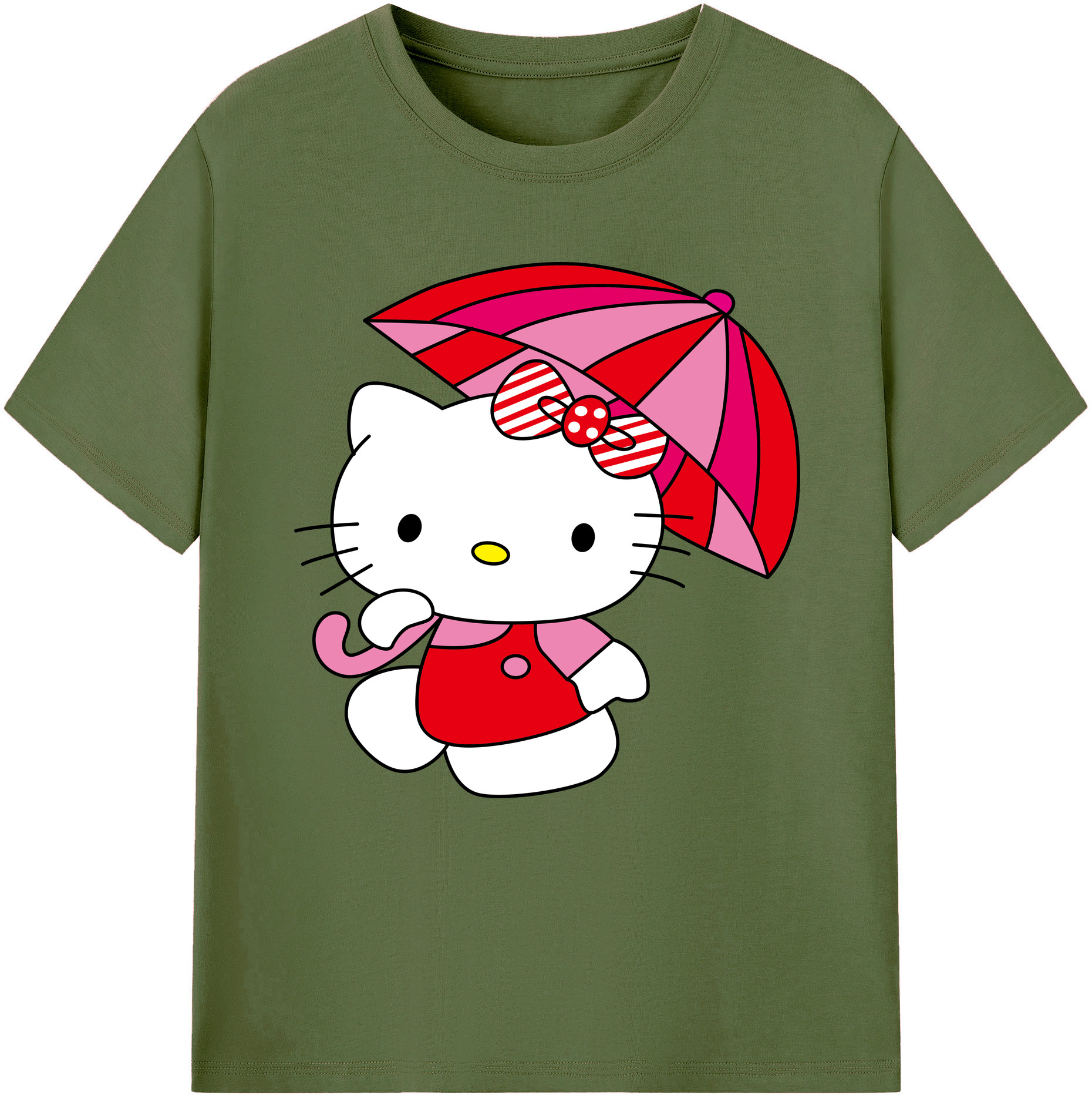 （画像用） Hello Kitty ハローキティ 綿100％半袖Tシャツ（フロントプリント）